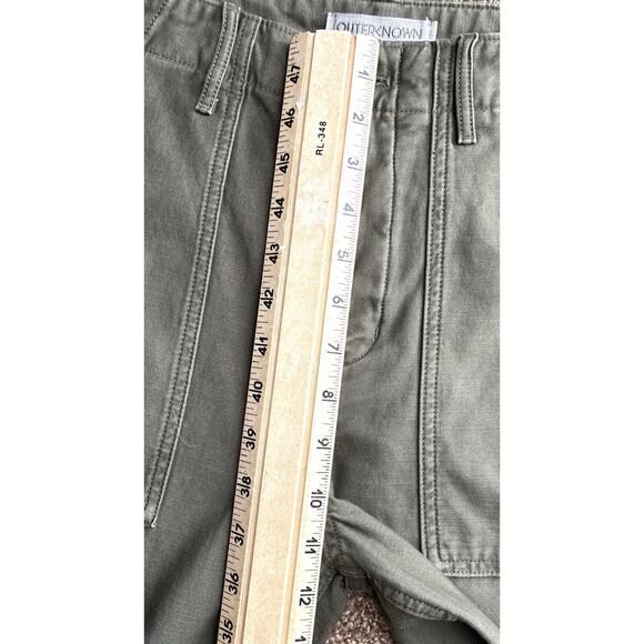 NWT Outerknown Sz 28 Olive Green Utility Military Organic Ctn Wide Leg Pockets - Picture 8 of 12
